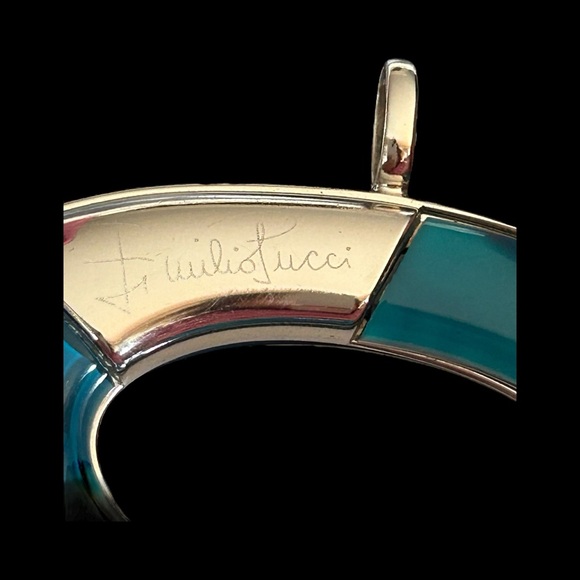 Signed Emilio Pucci Pendant in resin and silver tone metal 1980s - Picture 3 of 3